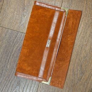 PHILLIPPE Chic Brown Suede Clutch.. #6747